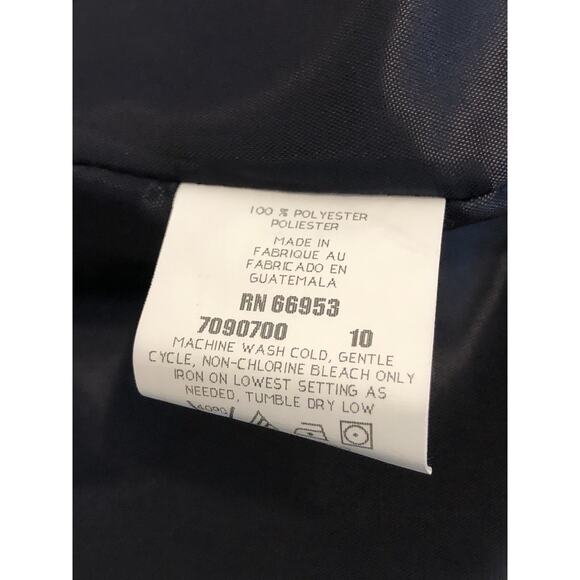 Leslie Fay Women’s Blazer 10 Navy Button Career Jacket Lapel Notch Collar Preppy - Picture 6 of 8